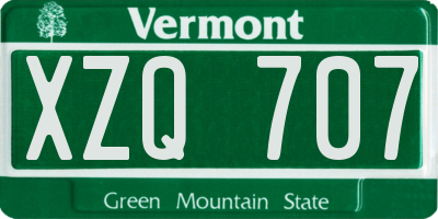 VT license plate XZQ707