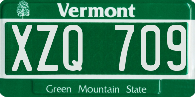 VT license plate XZQ709