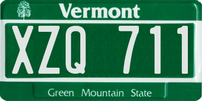 VT license plate XZQ711