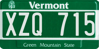 VT license plate XZQ715