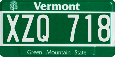 VT license plate XZQ718