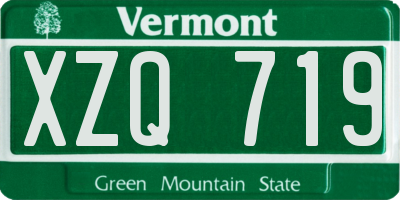 VT license plate XZQ719