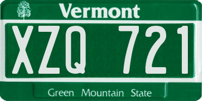 VT license plate XZQ721