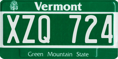 VT license plate XZQ724
