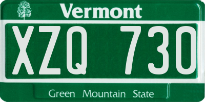 VT license plate XZQ730