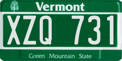 VT license plate XZQ731