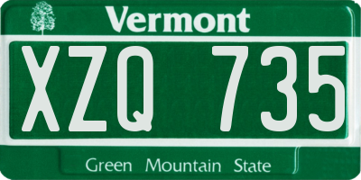 VT license plate XZQ735
