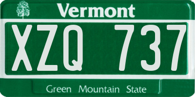 VT license plate XZQ737