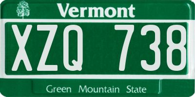 VT license plate XZQ738