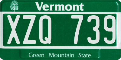 VT license plate XZQ739