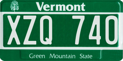 VT license plate XZQ740