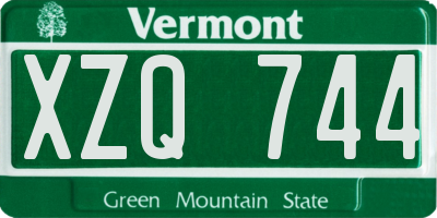 VT license plate XZQ744