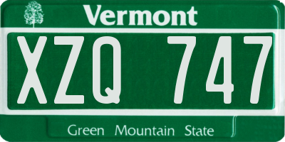 VT license plate XZQ747
