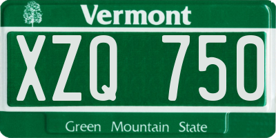 VT license plate XZQ750