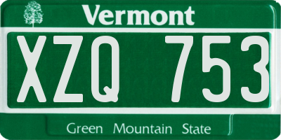 VT license plate XZQ753