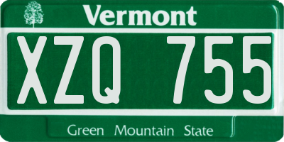 VT license plate XZQ755