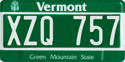 VT license plate XZQ757