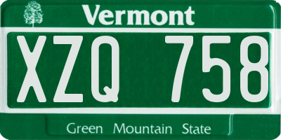 VT license plate XZQ758