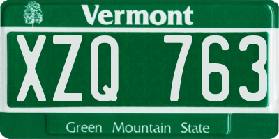 VT license plate XZQ763