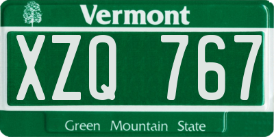 VT license plate XZQ767