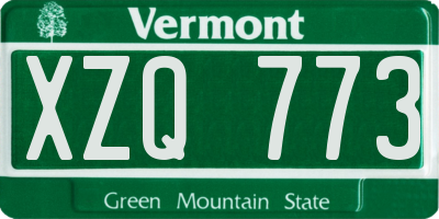 VT license plate XZQ773