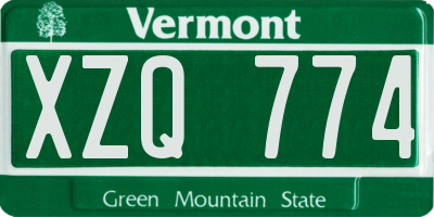 VT license plate XZQ774