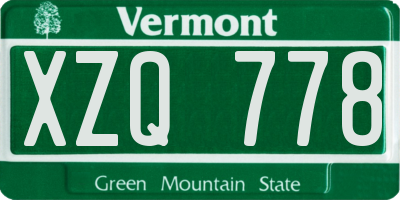 VT license plate XZQ778