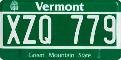 VT license plate XZQ779