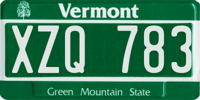 VT license plate XZQ783