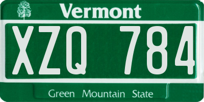 VT license plate XZQ784