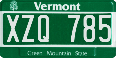 VT license plate XZQ785