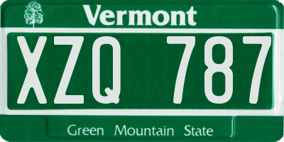 VT license plate XZQ787
