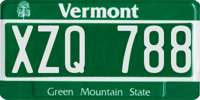 VT license plate XZQ788