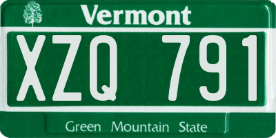 VT license plate XZQ791