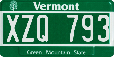 VT license plate XZQ793