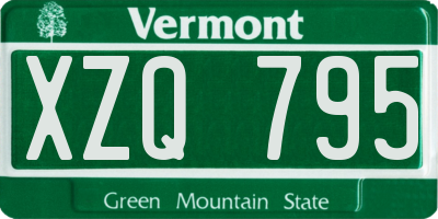 VT license plate XZQ795
