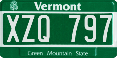 VT license plate XZQ797