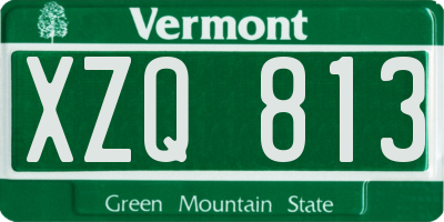 VT license plate XZQ813