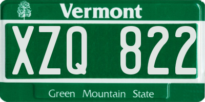 VT license plate XZQ822