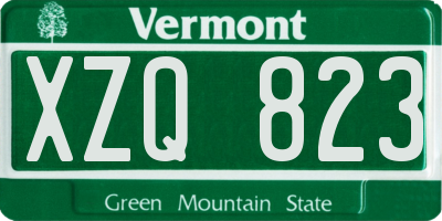VT license plate XZQ823