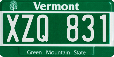 VT license plate XZQ831