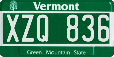 VT license plate XZQ836