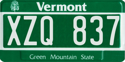 VT license plate XZQ837