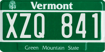 VT license plate XZQ841