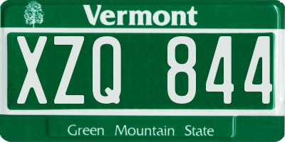 VT license plate XZQ844