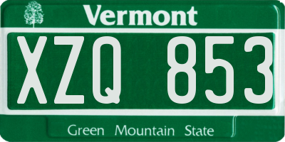 VT license plate XZQ853
