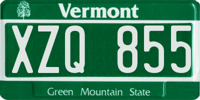 VT license plate XZQ855