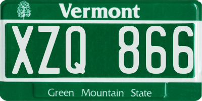 VT license plate XZQ866