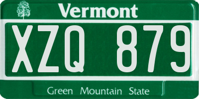 VT license plate XZQ879