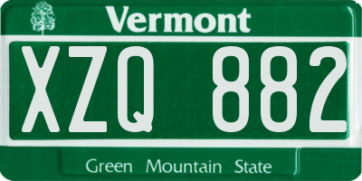 VT license plate XZQ882